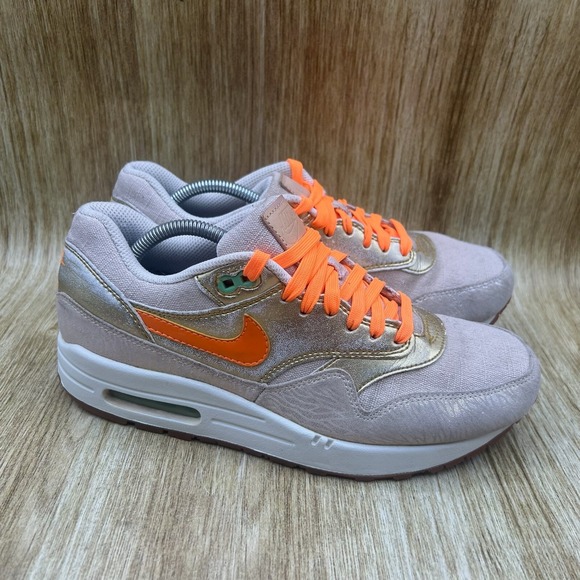 Nike‎ Air Max 1 Premium Women's Size 8.5 Birch Bright Citrus Shoes 454746-202 - Picture 1 of 10